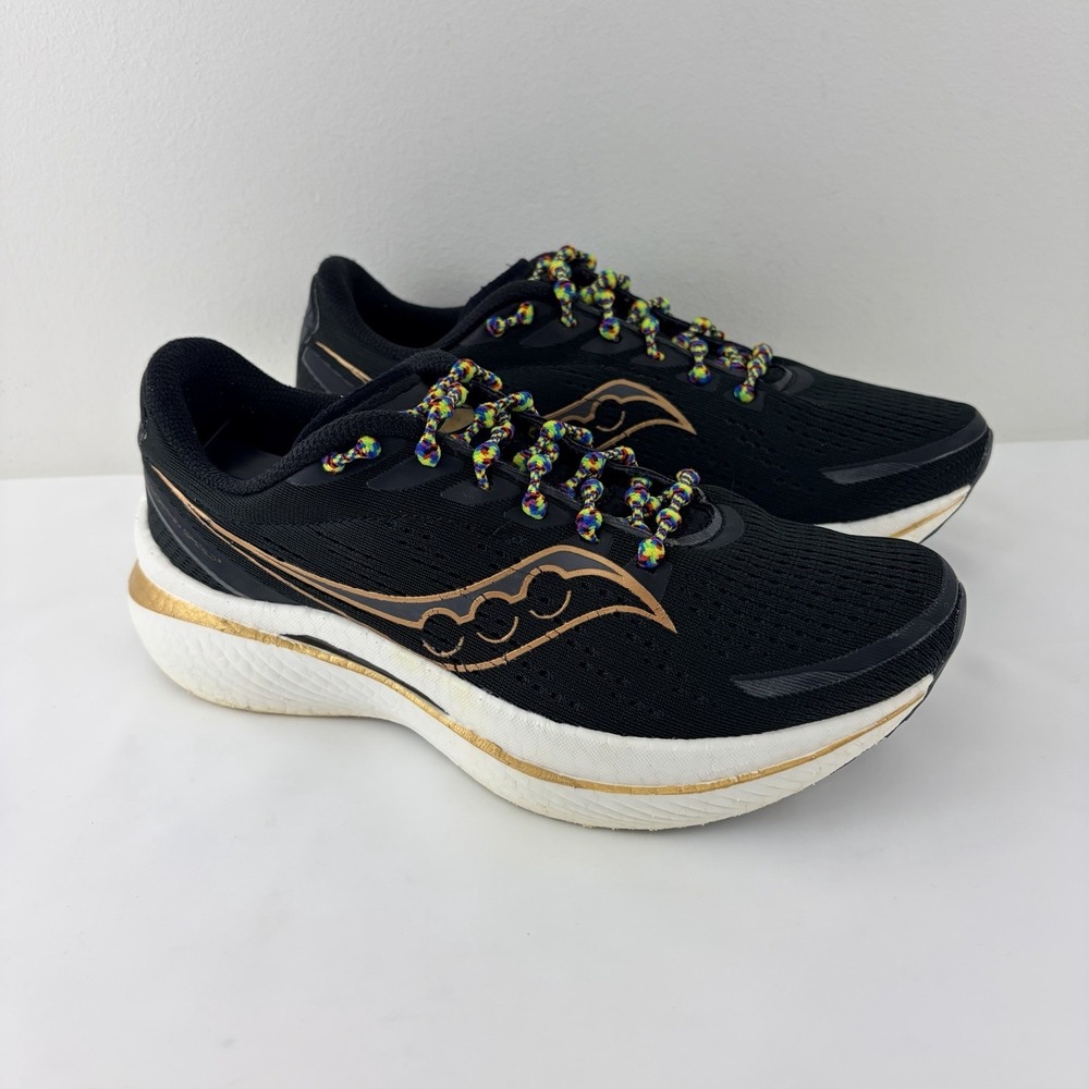 Women's Saucony Endorphin Speed 3 Running Shoes Black Gold Size 9.5